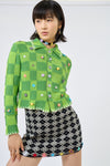 YANYAN KNITS 25 Spring/Summer ARGYLE Bandeau/Mini Skirt with Flowers YYK-YYW25-0781-HB Skirt